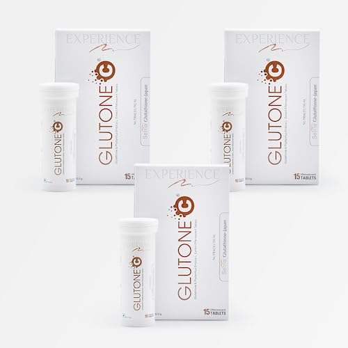 Glutone C–Glutathione & Vitamin C Effervescent Tablets| Made with Setria L-Glutathione, Amla extract & Selenium| Even Tone & Glowing Skin| Pack of 15 Tablets