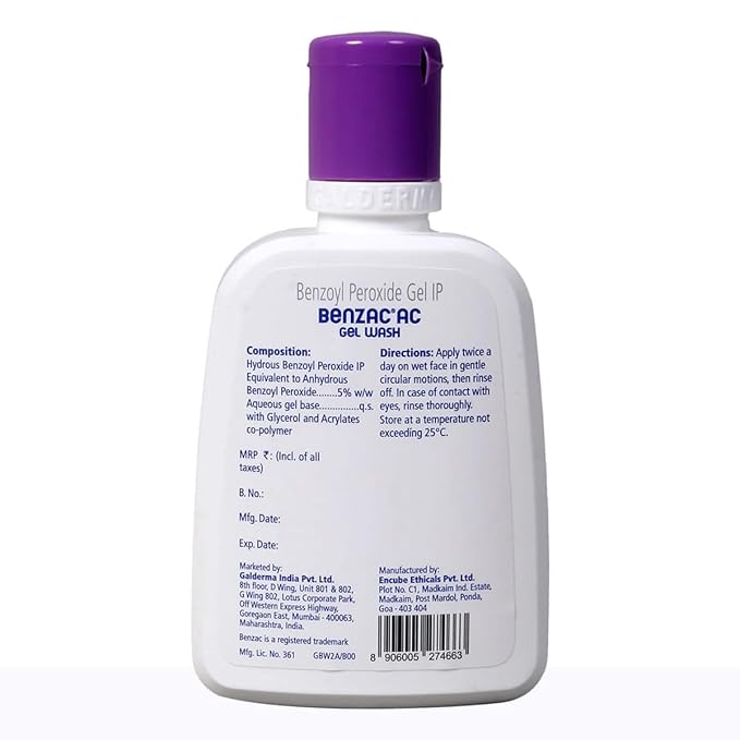 Benzac Ac 5% - Bottle of 100ml Gel Wash