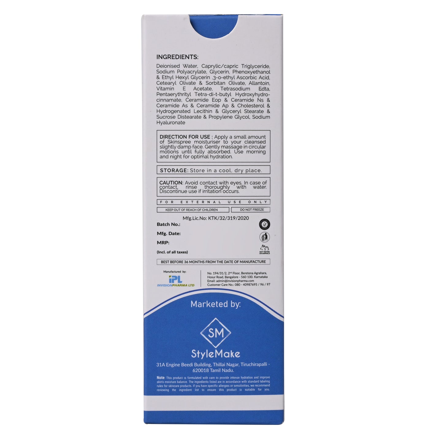 Skinspree Moisturiser| Light Weight Moisturiser With Ceramide Complex|50gm
