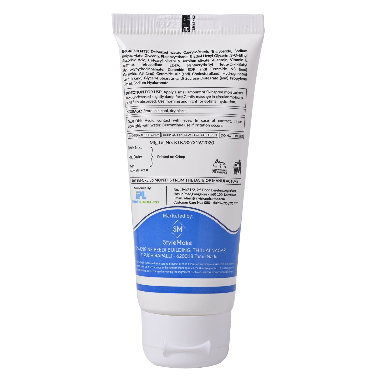 Skinspree Moisturiser| Light Weight Moisturiser With Ceramide Complex|50gm