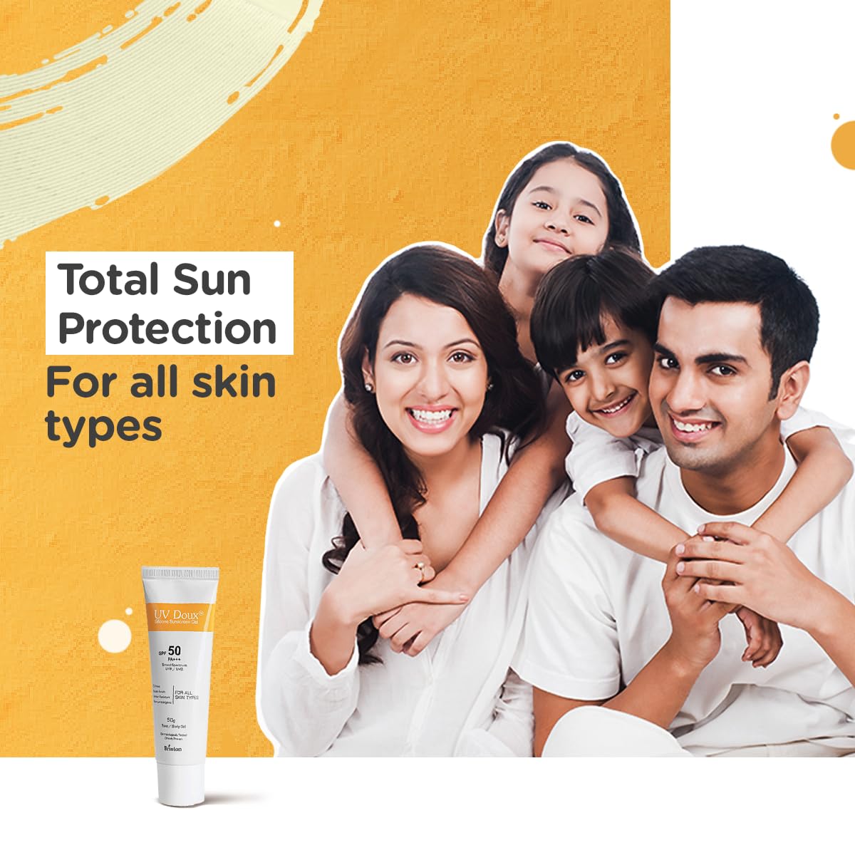 Brinton Healthcare UvDoux SPF 50 PA+++ in Matte Finish and Oil Free Formula| Water Resistant Sunscreen| Protection against UVA/UVB Rays (50 GM)