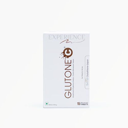 Glutone C–Glutathione & Vitamin C Effervescent Tablets| Made with Setria L-Glutathione, Amla extract & Selenium| Even Tone & Glowing Skin| Pack of 15 Tablets