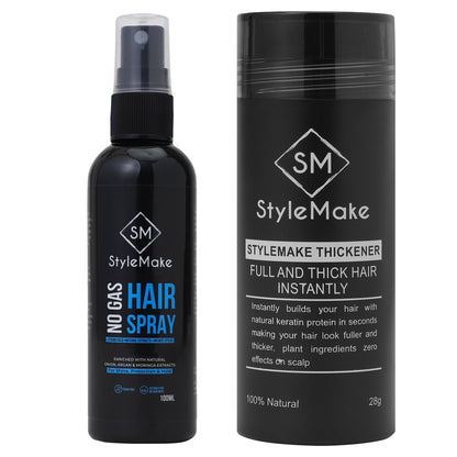 StyleMake Thickener Hair Fibers, 28g Black / Dark Brown - 90 Days Supply - High Quality Keratin