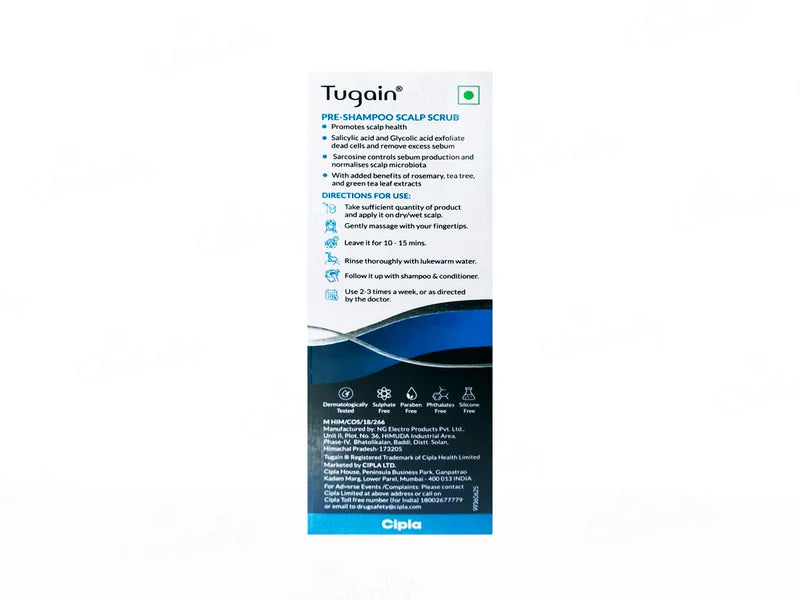 Tugain Pre-Shampoo Scalp Scrub | 60Ml