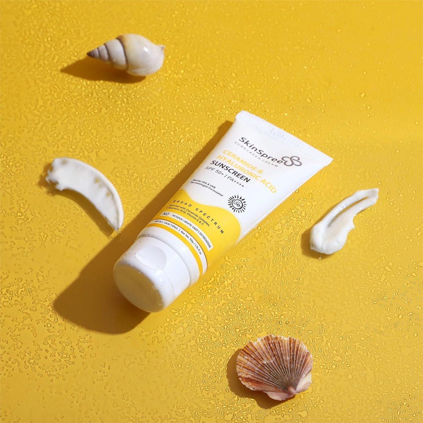 SkinSpree Sunscreen SPF 50+ & PA++++ for UVA, UVB and Blue Light Protection| Non Comedogenic | No White Cast | Lightweight cream formula for men and women | 50gm